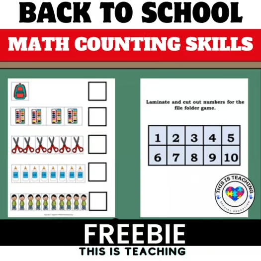 - School Counting File Folder Game