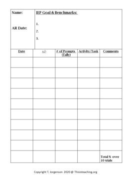 IEP Goals, Behavior, and Academic Skills Data Collection Sheets Forms - Image 2