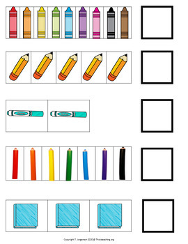 FREE School Math Counting Numbers 1-10 File Folder Game - Image 2