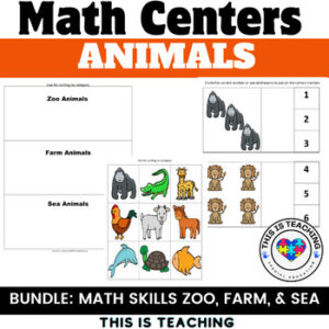 Animal Themed Math Centers & Games