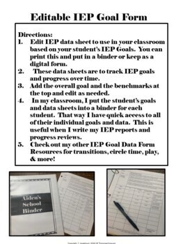 Transition & IEP Goal Data Collection Form For Special Education - Image 4