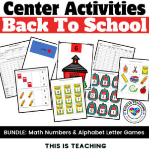 Back To School Math & Literacy Alphabet Centers