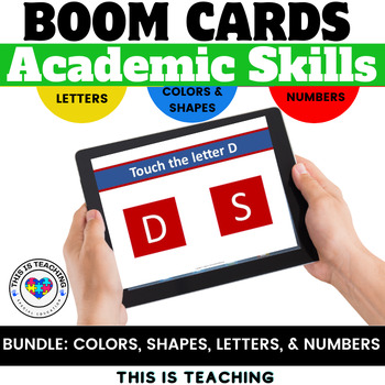 Academic Digital Activities Colors, Shapes, Numbers, & Letters Boom Cards