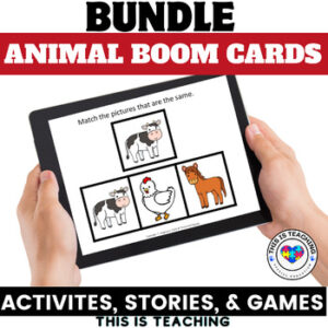 Animal Themed Digital Boom Cards Story & Activities