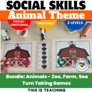 Animals Zoo, Farm, & Ocean Social Skills Turn Taking Game