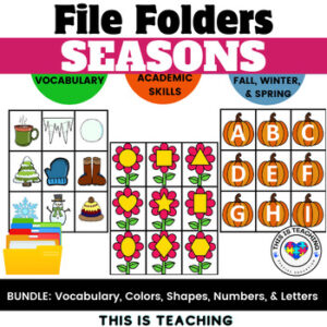 File Folder Games Seasons Activities Special Education