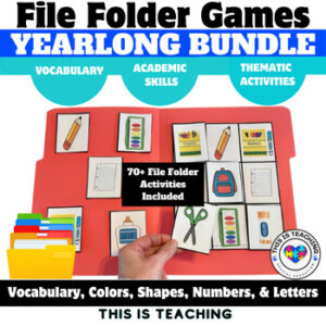 File Folder Games & Activities YEARLONG Bundle For Special Education