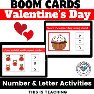 Valentines Day Digital Boom Cards Alphabet & Math Activities