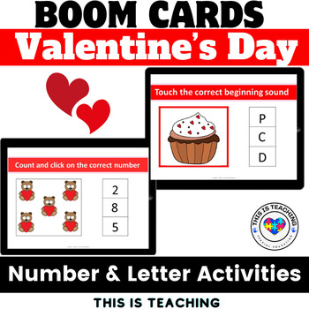 Valentines Day Digital Boom Cards Alphabet & Math Activities