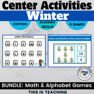 Winter Math & Alphabet Center Activities