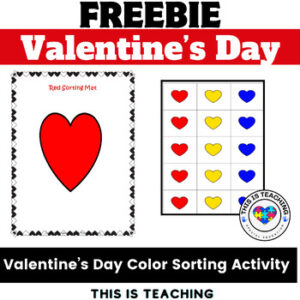 FREE Valentines Day Color Sorting Activity