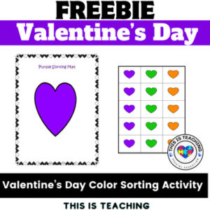 FREE Valentines Day Color Sorting Activity